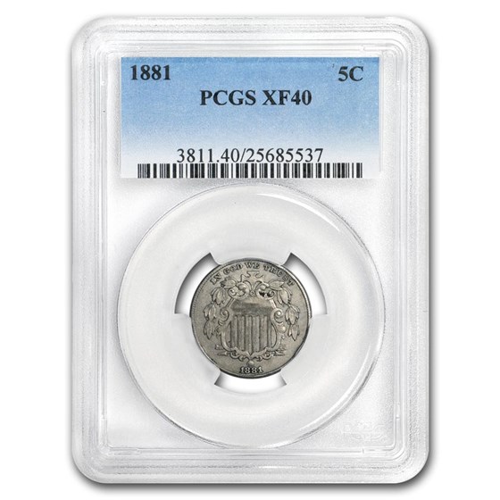 1881 Shield Nickel XF-40 PCGS 1881 Shield Nickel XF-40 PCGS